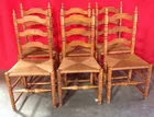6 Early Ladder Back Chairs
