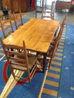 Oak Harvest Table w/6 Chairs