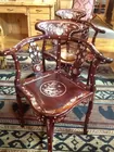 2 Rosewood Corner Chairs w/Inlay