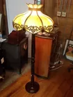 Large Slag Glass Floor Lamp