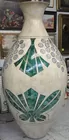 Lg. Mosaic Inlaid Stone Floor Vase