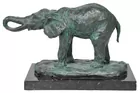 Bronze Elephant Figure on Marble Base