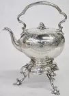1840s Silverplate Tilting Tea Pot on Stand