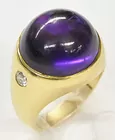 14K Amethyst & Diamond Ring