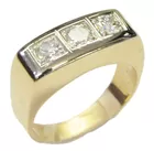14K Men's Ring w/3 Lg. Hi-grade Diamonds
