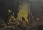 Oil Painting, Unsigned, of Indians