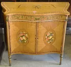 French-style Hand-Painted 2-Dr. Cabinet