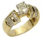 14K Ring with 1.02 ct Ctr. & 1 cttw Side Diamonds