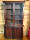 8 Pane Walnut Stepback Cupboard 