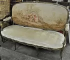 French-carved Abusson-type Sofa