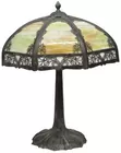 Sgnd. Miller Antq. Slag Glass Table Lamp