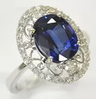 14K Ring w/4+ ct. Sapphire & Diamonds