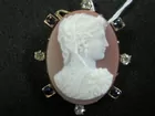 Fine Hard Stone Cameo in 14K Gold Frame
