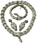 Sterling & Enamel Snake Jewelry Set