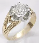 Antq. Gold Ring w/2.88 ct. Mine-Cut Diamond