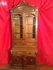 Walnut Bookcase Secretary w/Medallions