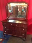 Mahogany Claw Foot Dresser w/Beviled Mir