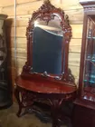 Large Carved Hall Table w/Mirror