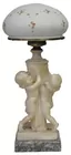 Carved Antique Alabaster Lamp