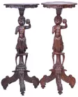 Stands with Carved Nubian Figures, 37 in. Tall