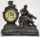 Ansonia Figural Whie Metal Clock