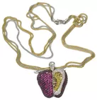 18K Ruby & Diamond Apple Pendant w/Chain
