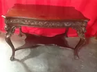 Large Oak Library Table w/Lion Head 
