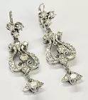 Pr. of 14K White Gold & Diamond Earrings