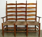 Ca. 1750 Triple Ladderback Settee