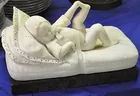 Antq. Alabaster Sculpture by E. Battaglia