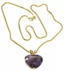 14K Pendant & Chain w/ Lg. Amethyst Heart