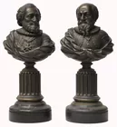 14 in. Antq. Busts on Pedestal Columns