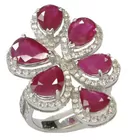 18K White Gold Ruby & Diamond Ring