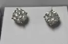 4.37ct diamond solitaire earrings 14kt