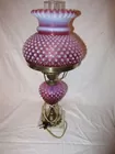 Ruby red hob nail lamp