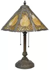 Antq. Slag Glass Panel Lamp