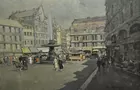 Oil Sgd. M. Maresca, Paris Street Scene