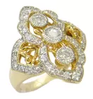 14K Yellow Gold Ring w/Diamonds