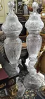 Pr. of 5 ft. tall Glass Covered Vases