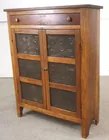 Antique Wood Pie Safe Hammered Metal Doors