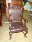 SUPER ORANTE OAK CARVED HI BACK CHAIR