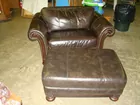 LEATHER CHAIR & OTTAMAN 