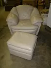 LEATHER CHAIR & OTTAMAN 