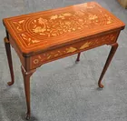 Ornate Inlaid Flip-top Game Table