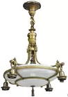 Bronze Steuben Glass Light Fixture