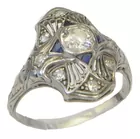 Antq. Platinum & Diamond Filagree Ring
