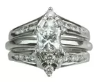 14K Gold/Platinum 1.18ct Diamond Wedding Set