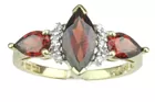 10K Gold Garnet & Diamond Ring