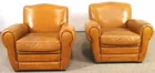 Pair Chateau D'ax Spa Leather Armchairs