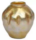 Sgd. Tiffany Art Glass Vase, 5 in. tall
